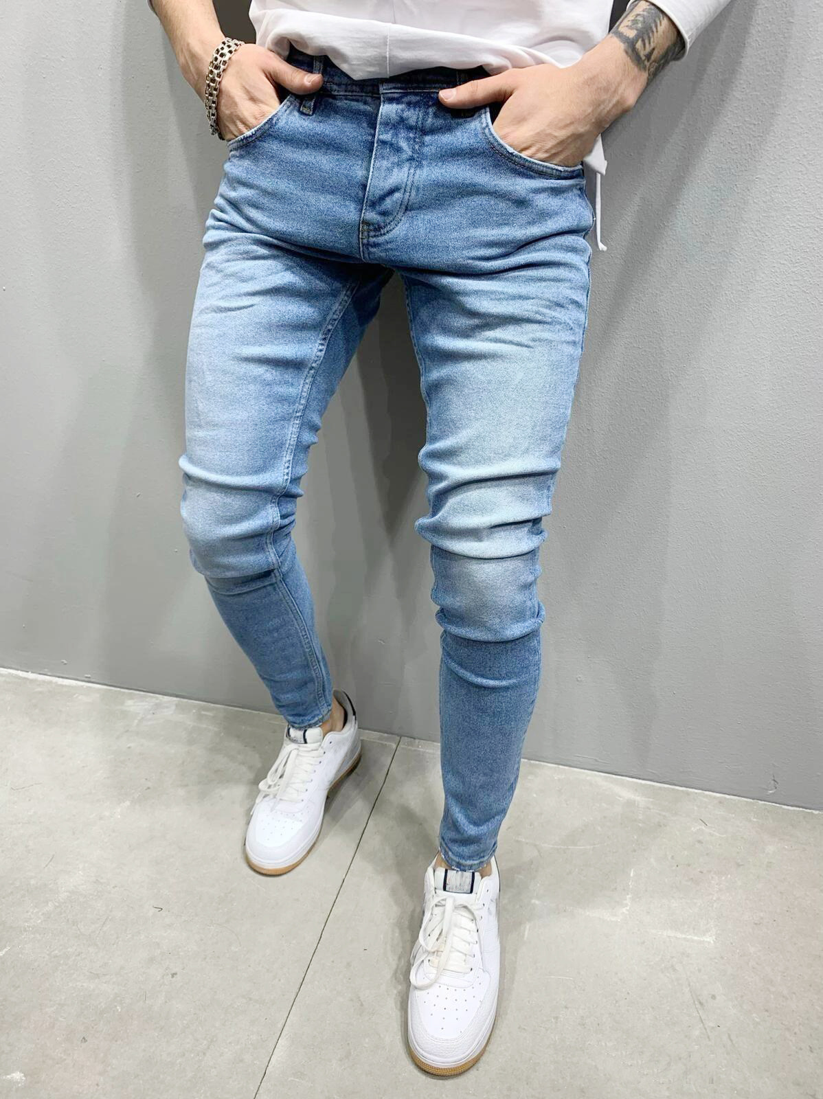 2025 high quality cross-border zhang Europe and the United States stretch feet jeans men's jeans a generation of NK362