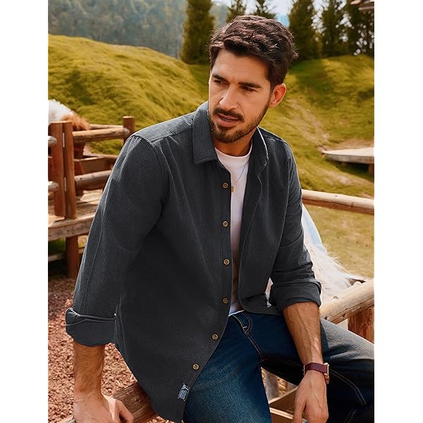 Charcoal Button-Front Long-Sleeve Shirt